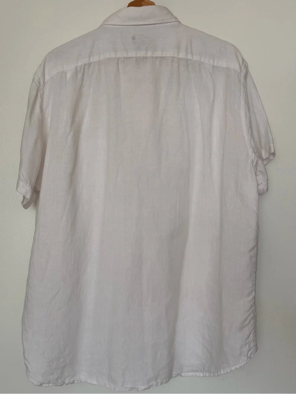 J.Crew Men’s XL White Linen Cotton Short Sleeve Button Down Shirt Summer Resort
